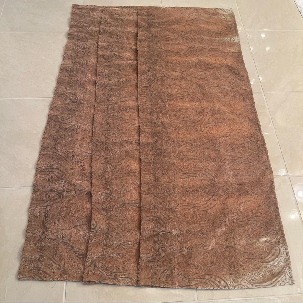 Window Valances Jacquard in Tan Paisley Set of 3